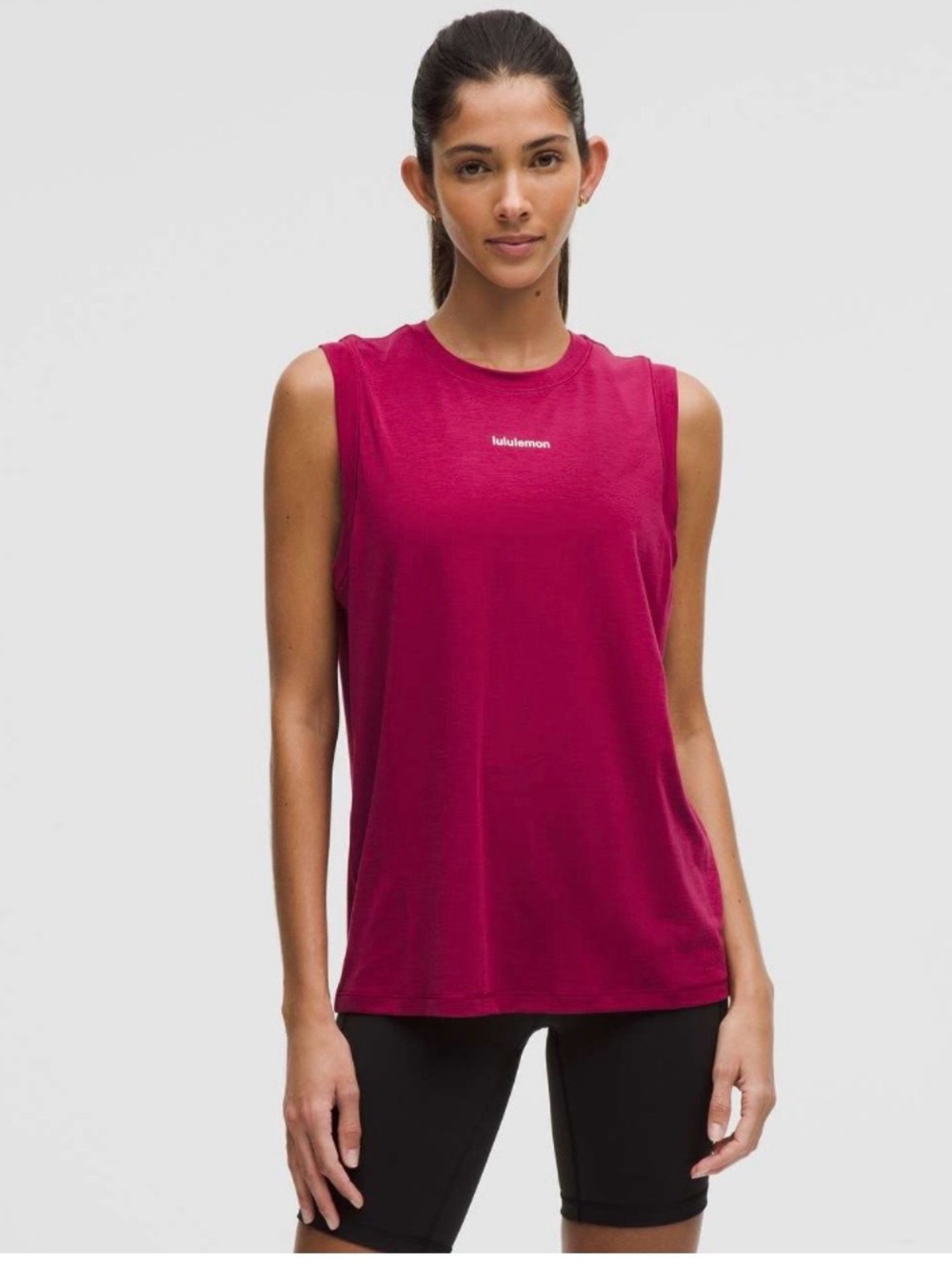 lululemon athletica Jersey Training Muscle Tank Top, Wordmark - Magenta Smoke